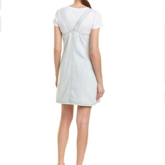 7 FAM Dungaree Shift Denim Dress - Picture 2 of 6